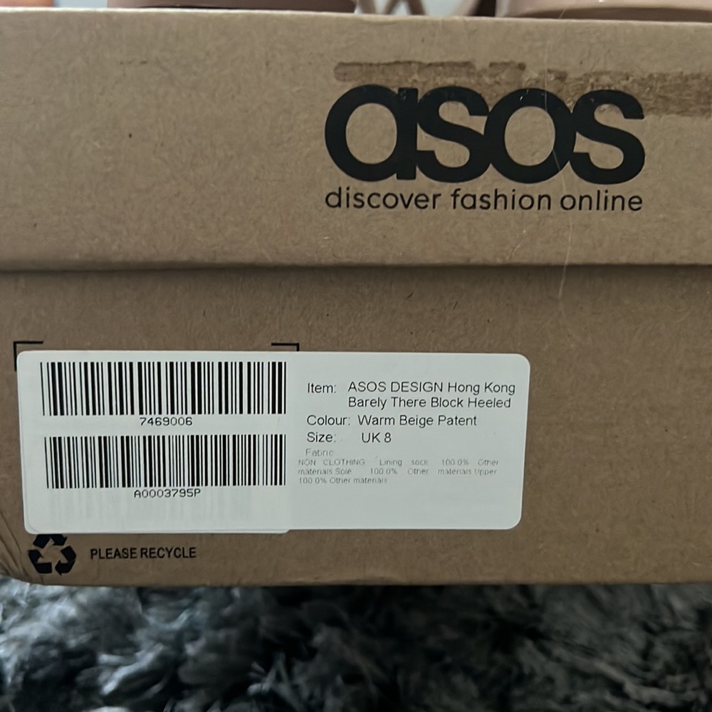 Asos Barely There Block Heel - Patent Leather Nude - image 2